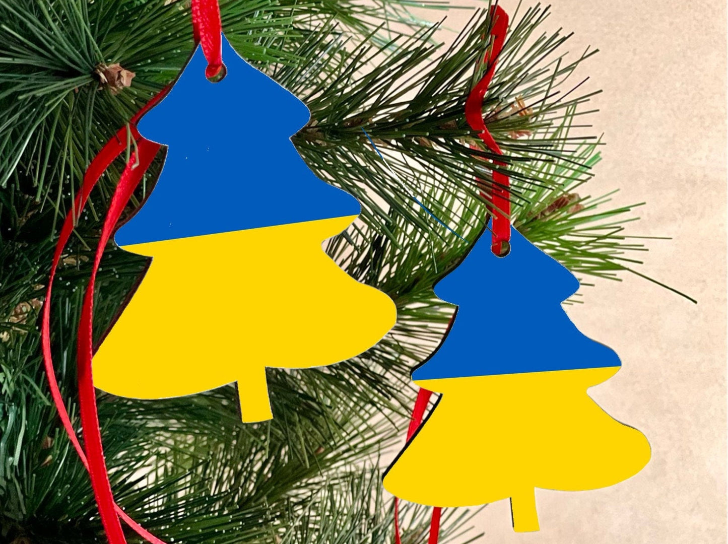Ukrainian Flag Christmas Tree Ornament, Hanging Decoration