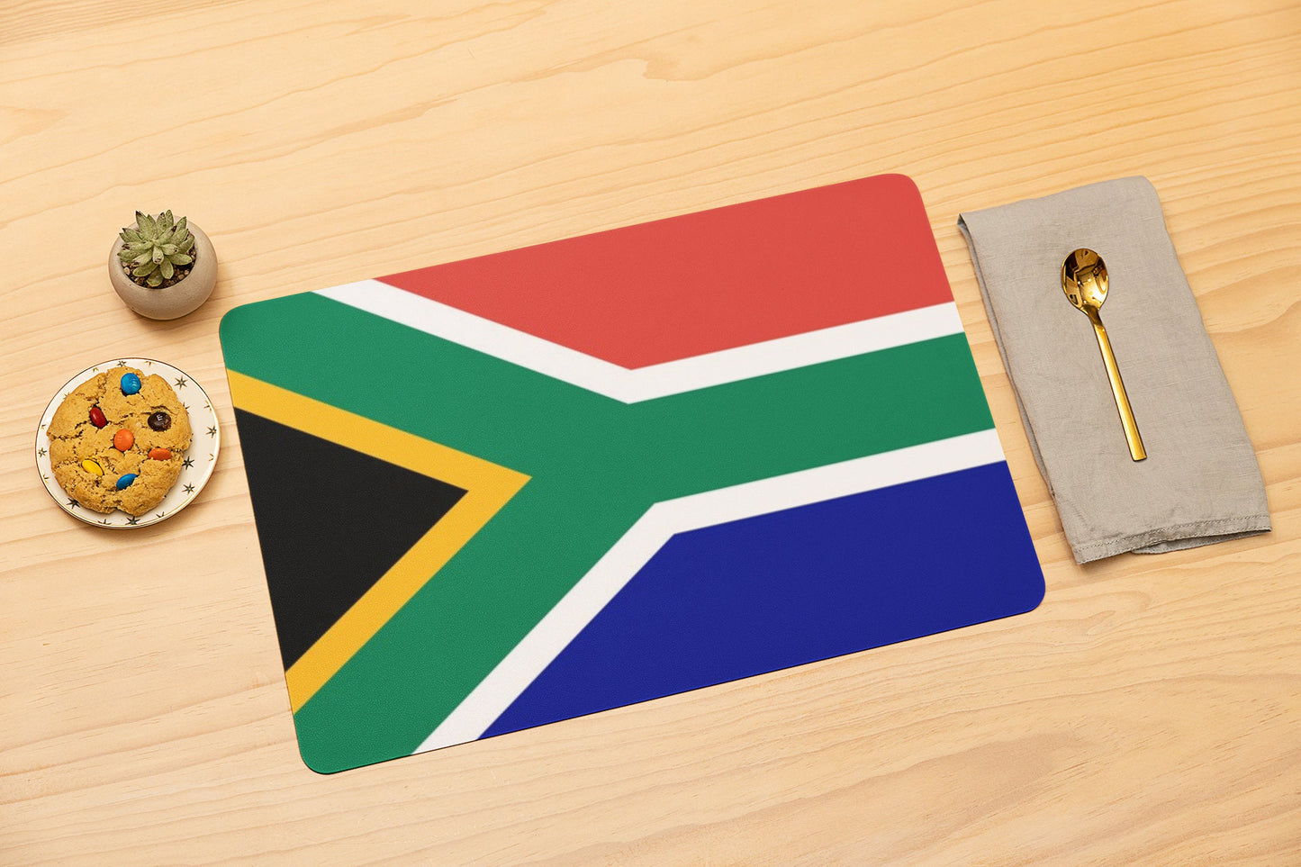 South African flag placemats tablemat, beautiful South African inspired design.