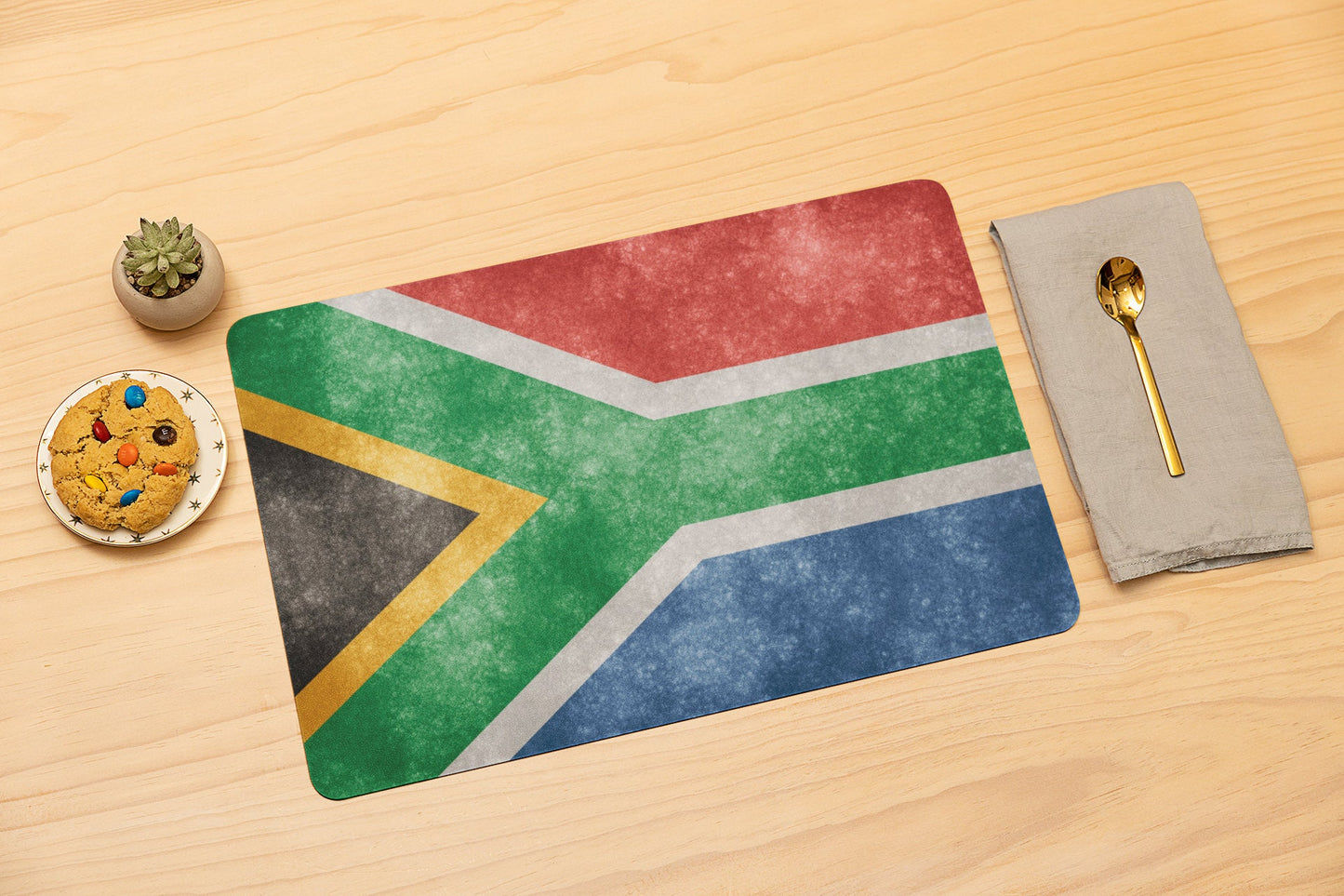 South African flag placemats tablemat, beautiful South African inspired design.