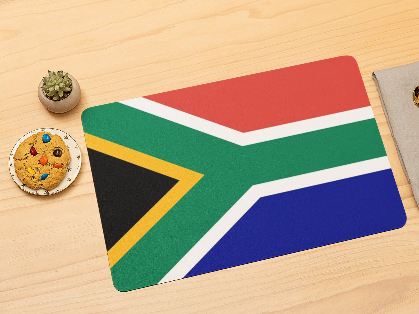 South African flag placemats tablemat, beautiful South African inspired design.