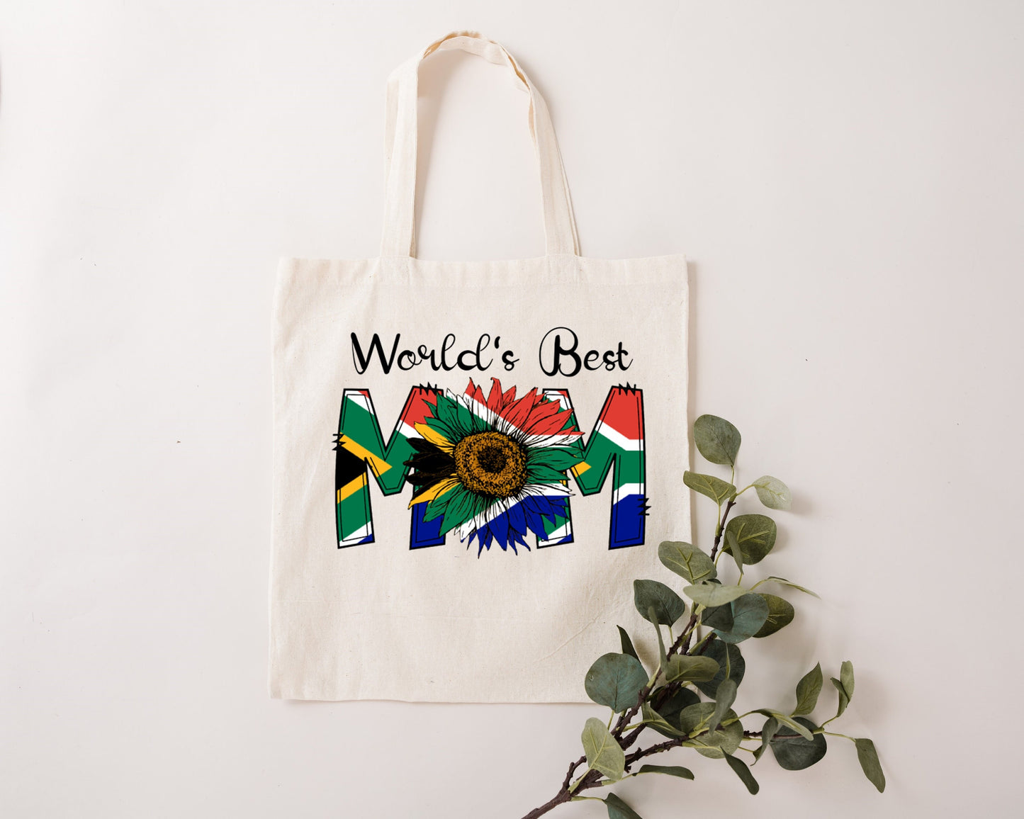 South Africa South African flag World's best Mom Mum tote bag,Mother's day,birthday gift for mom mum