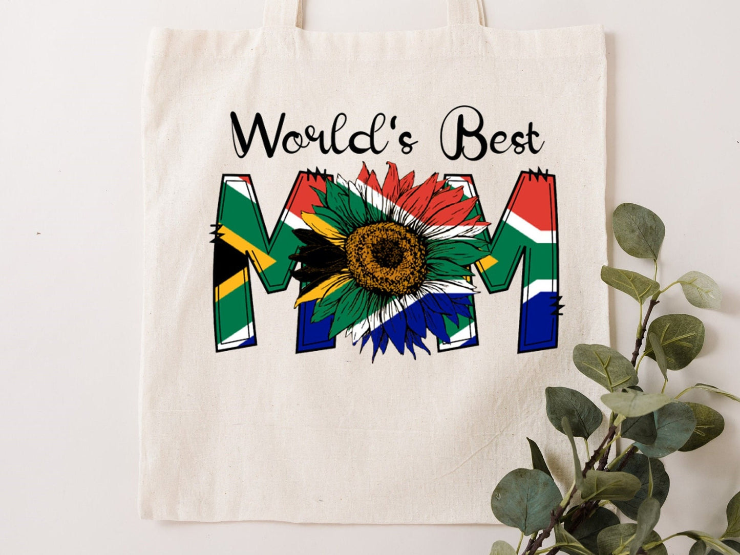 South Africa South African flag World's best Mom Mum tote bag,Mother's day,birthday gift for mom mum