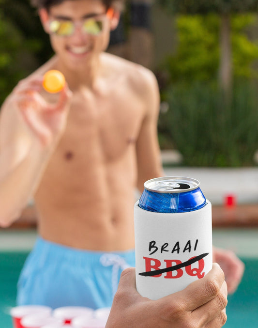 BBQ BRAAI Can sleeve Can Cooler Barbecue Braai gift South African gift