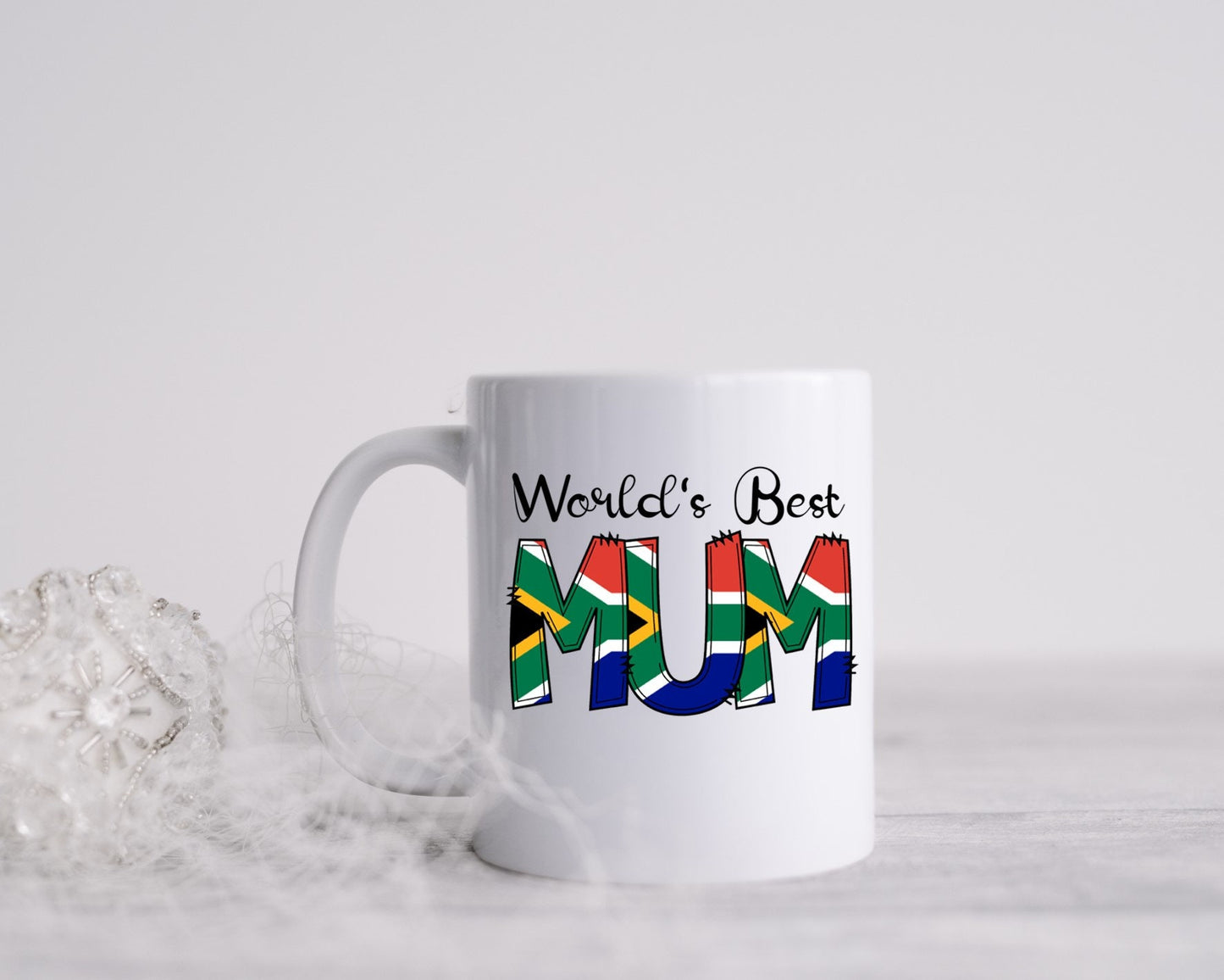 Mothers Day mug Worlds Best Mum Mom South African Flag Sunflower Gift for her Pregnancy Birthday