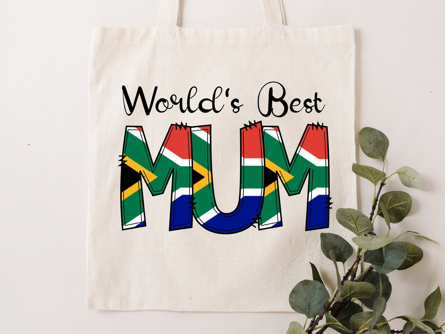 South Africa South African flag World's best Mom Mum tote bag,Mother's day,birthday gift for mom mum