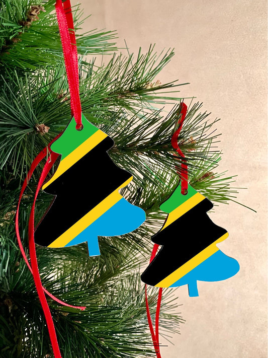 Christmas Tree Decoration Ornament Tanzanian Flag Christmas decoration hanging ornament Bright and colourful South African flag.