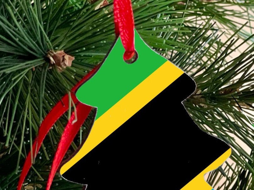 Christmas Tree Decoration Ornament Tanzanian Flag Christmas decoration hanging ornament Bright and colourful South African flag.