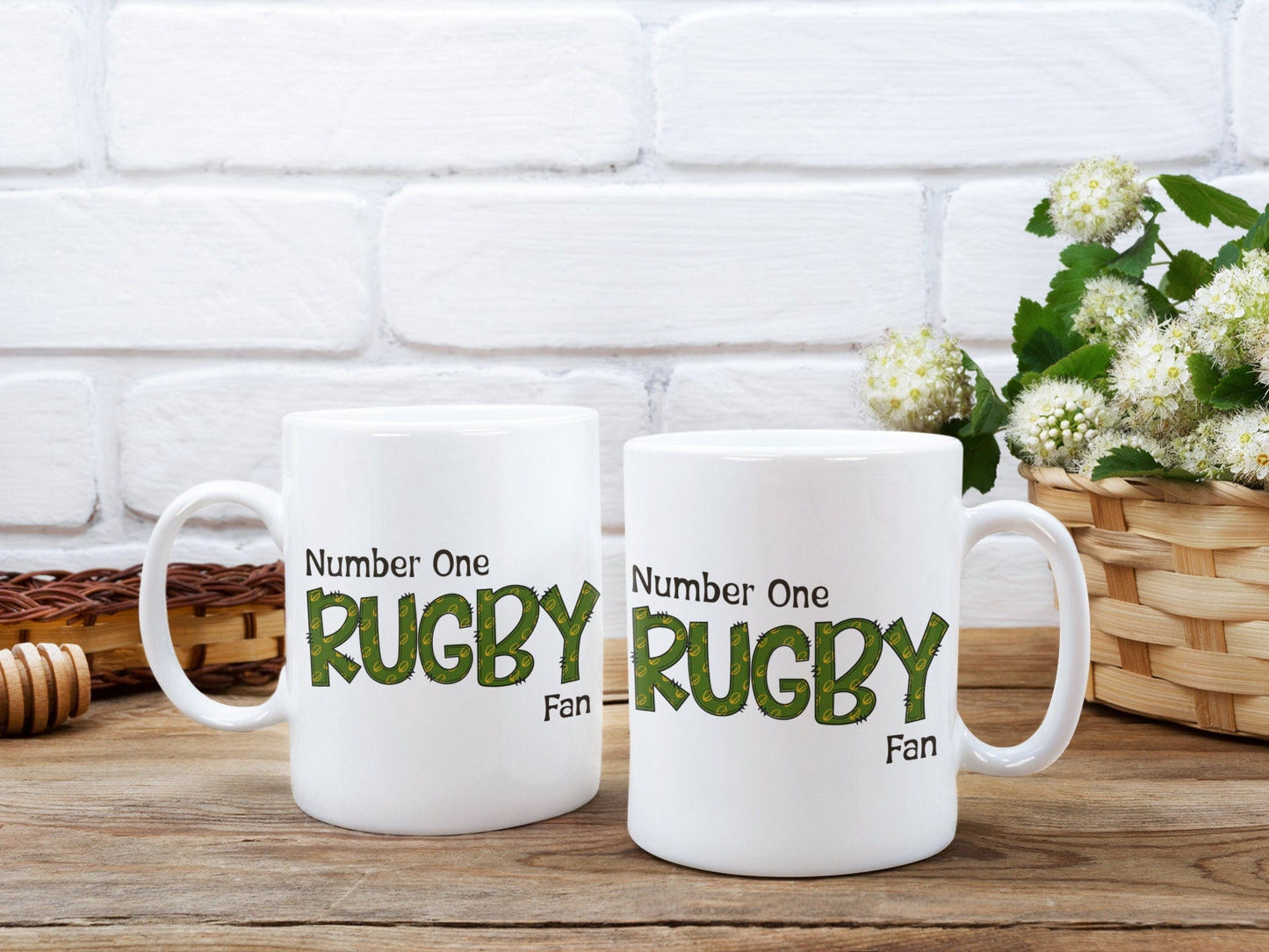 Rugby fan coffee mug, customized personalized mug, rugby team colours flag, fathers day birthday gift for him, number one fan