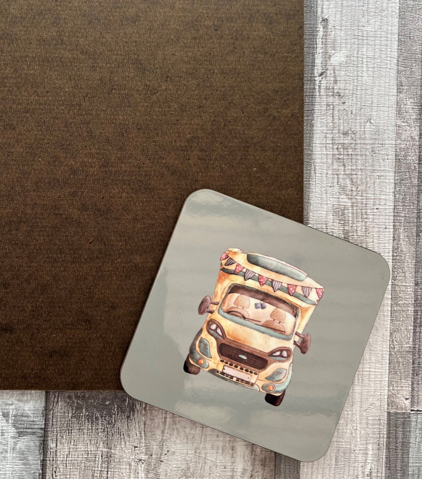Motorhome Camping Car RV Campervan tablemat placemat place setting coaster gift for Father's Day Grandad Travel Roadtrip Vintage