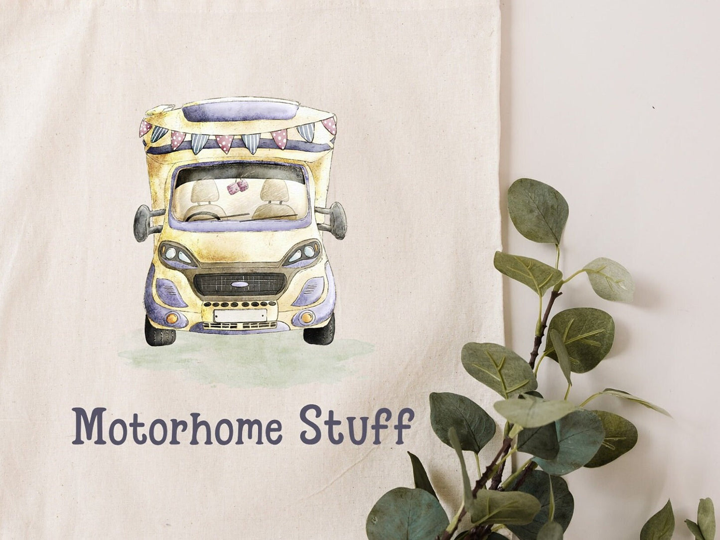 Motorhome Campervan Caravan Camping RV Shopping Tote bag Canvas eco friendly reuseable gift Personalised Custom