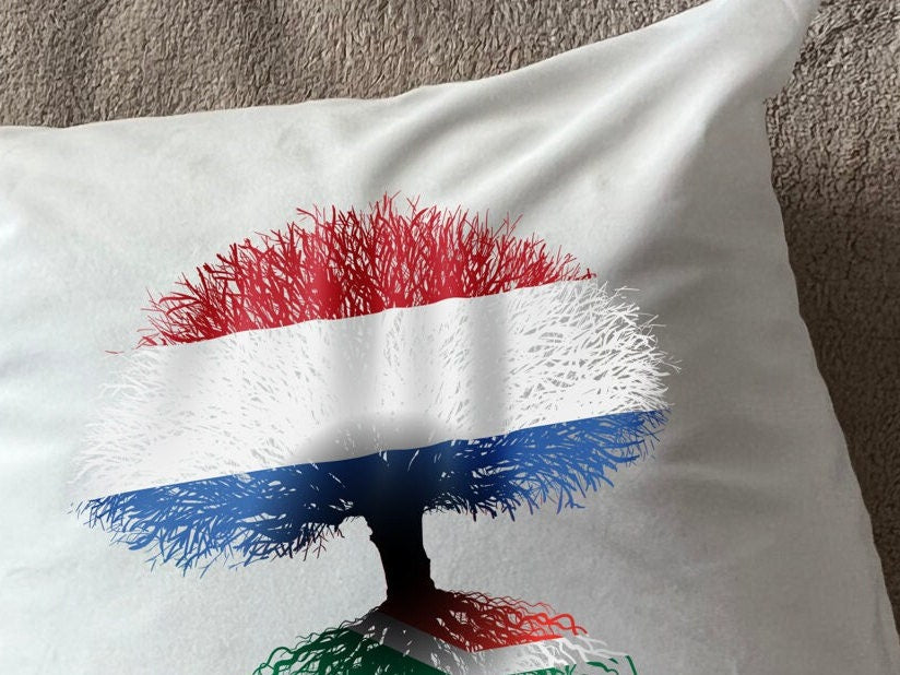 South African roots / Dutch Tree - plush white deluxe 'soft feel' scatter cushion. ( 40x40cm )