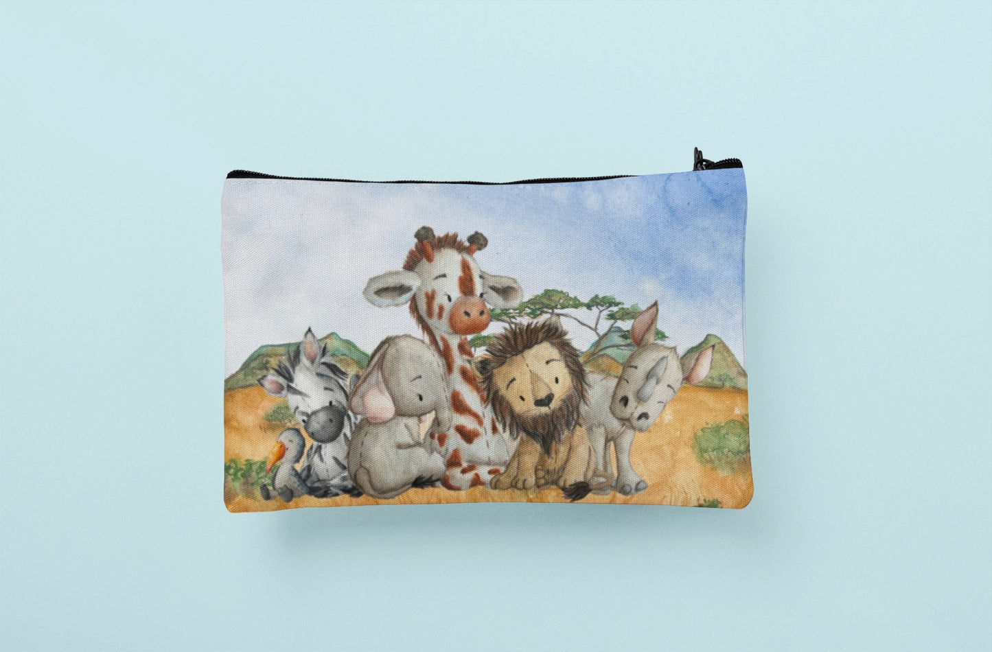 Nappy Diaper Safari Jungle pouch bag wipes storage changing bag animals Lion Giraffe Zebra New baby shower toddler gift