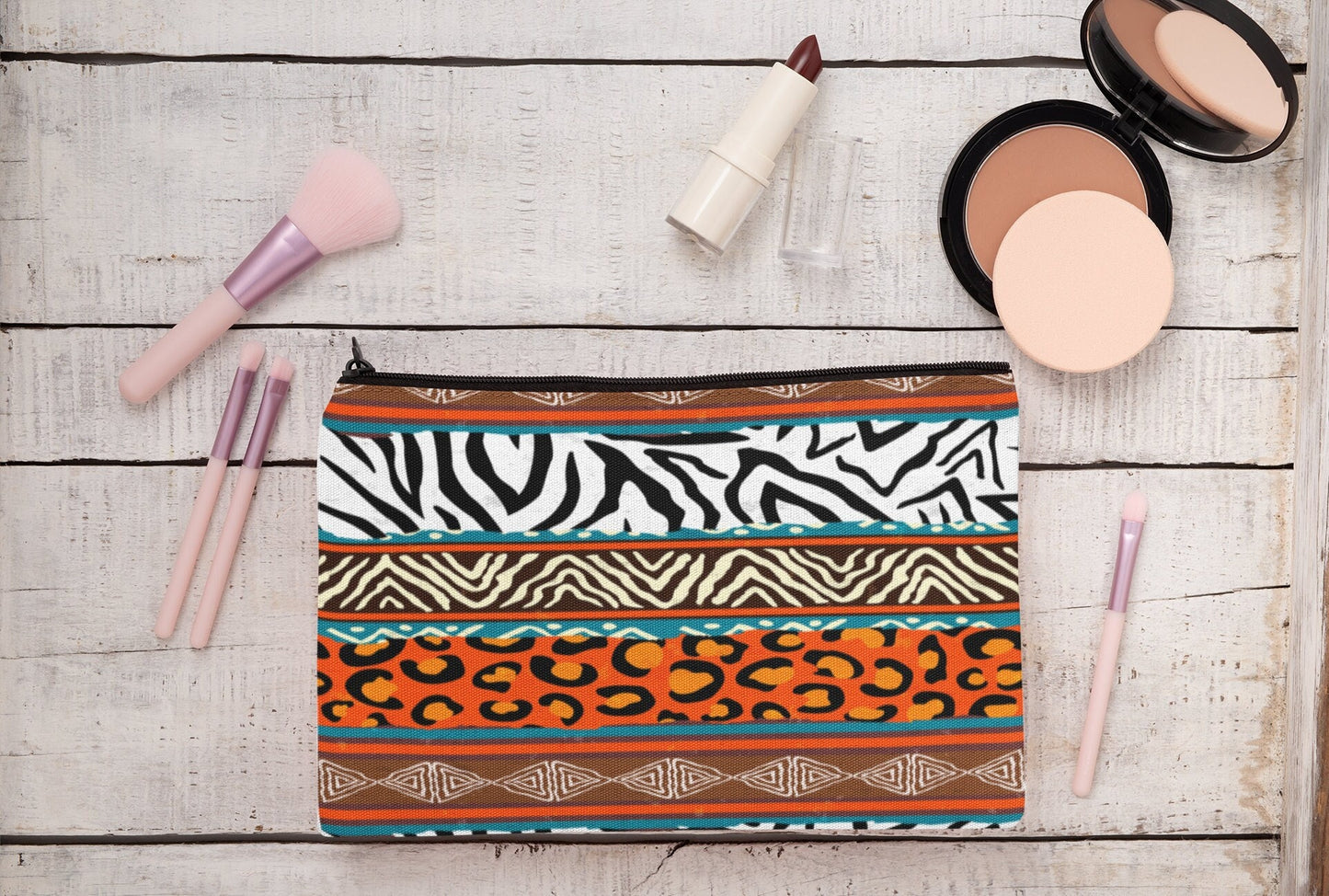 Africa design cosmetic zip case