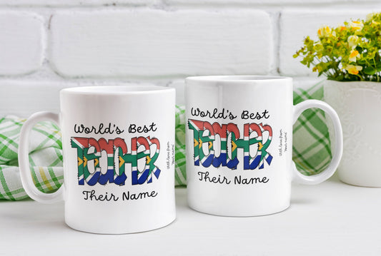 Personalised Teacher Mug South African flag Thank you gift school leaver graduation gift Leaving gift