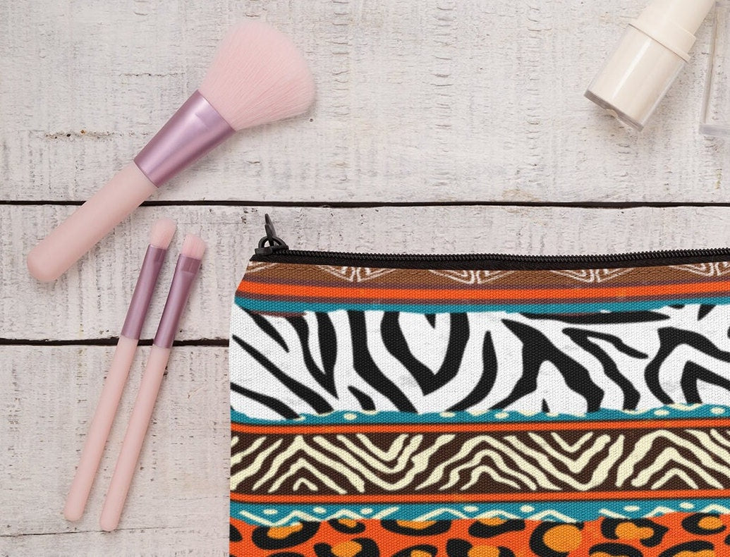 Africa design cosmetic zip case