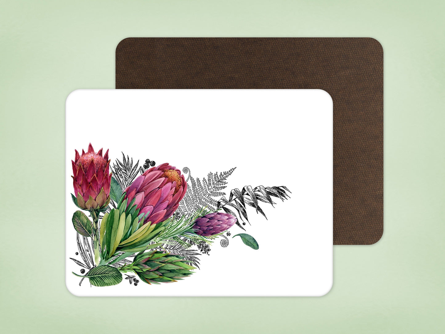 Protea tablemats placemats Pink flowers south africa gift homeware decor place setting