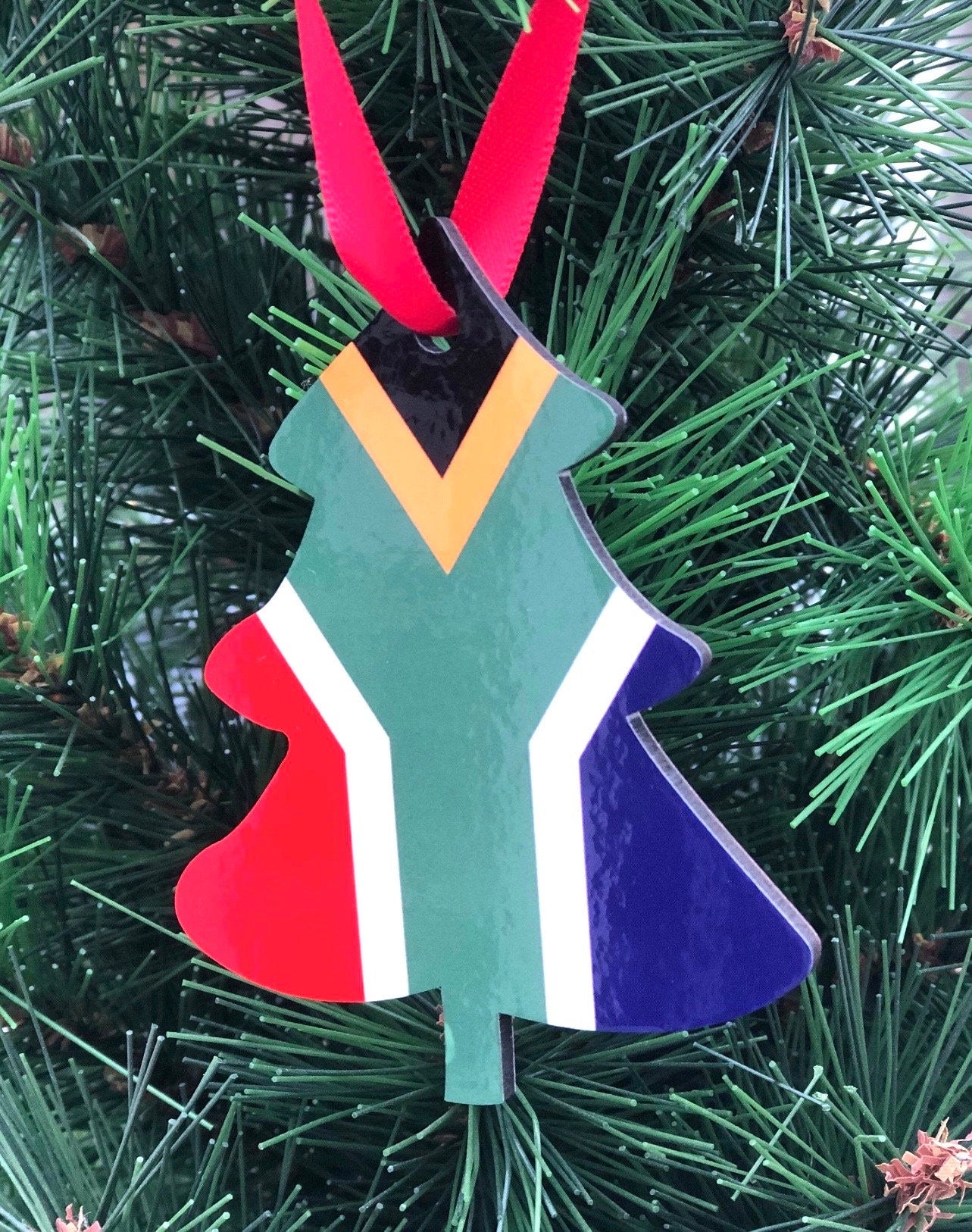 Christmas Tree South African Flag Decoration Hanging Ornament Bauble Xmas Holiday Secret Santa Stocking Filler New Home Gift Family Keepsake