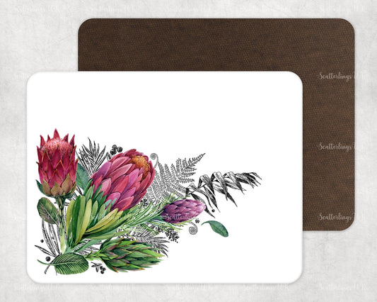 Protea tablemats placemats Pink flowers south africa gift homeware decor place setting