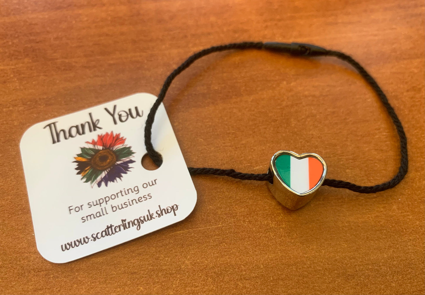 Ireland Irish tricolour flag heart bracelet charm bead. Personalised Charm. Add on charm bead. European charm bead. Valentine’s Gift.