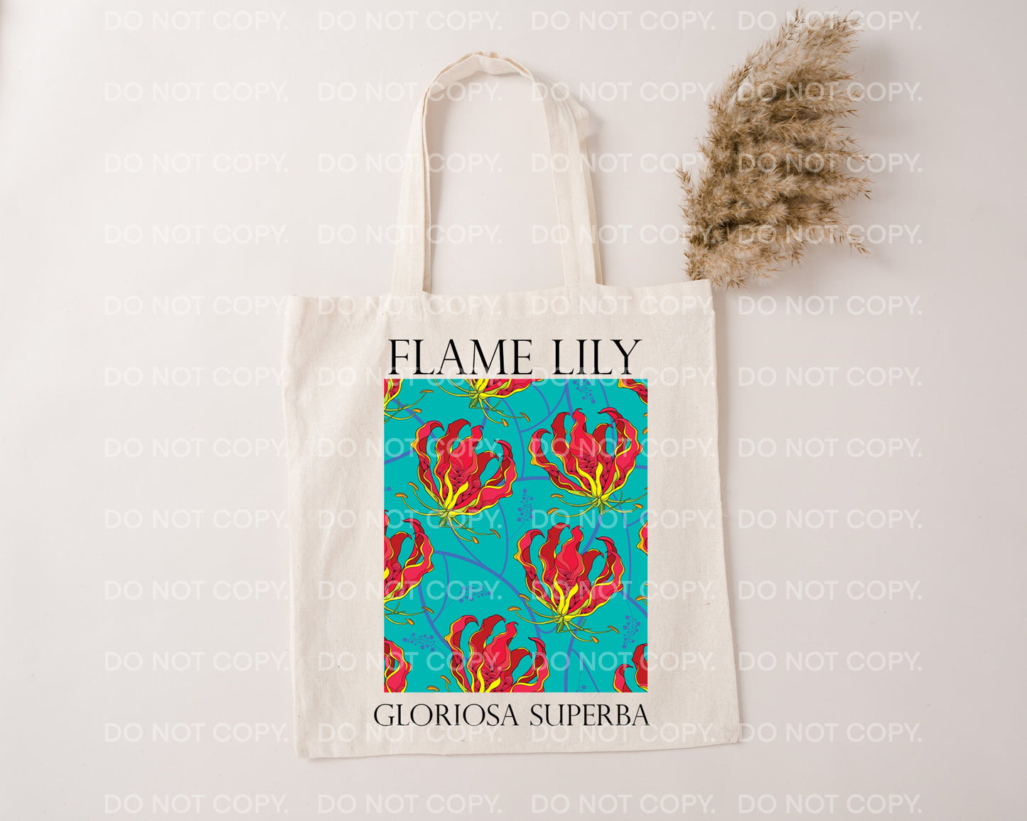 Flame Lily Tote Bag Zimbabwe South Africa Gloriosa Superba Floral reusable Bag Gift