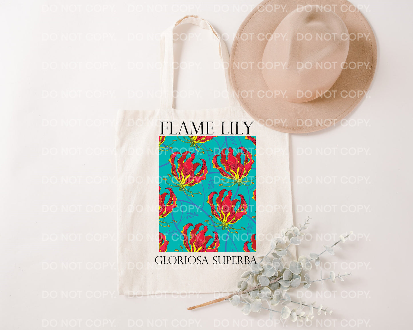 Flame Lily Tote Bag Zimbabwe South Africa Gloriosa Superba Floral reusable Bag Gift