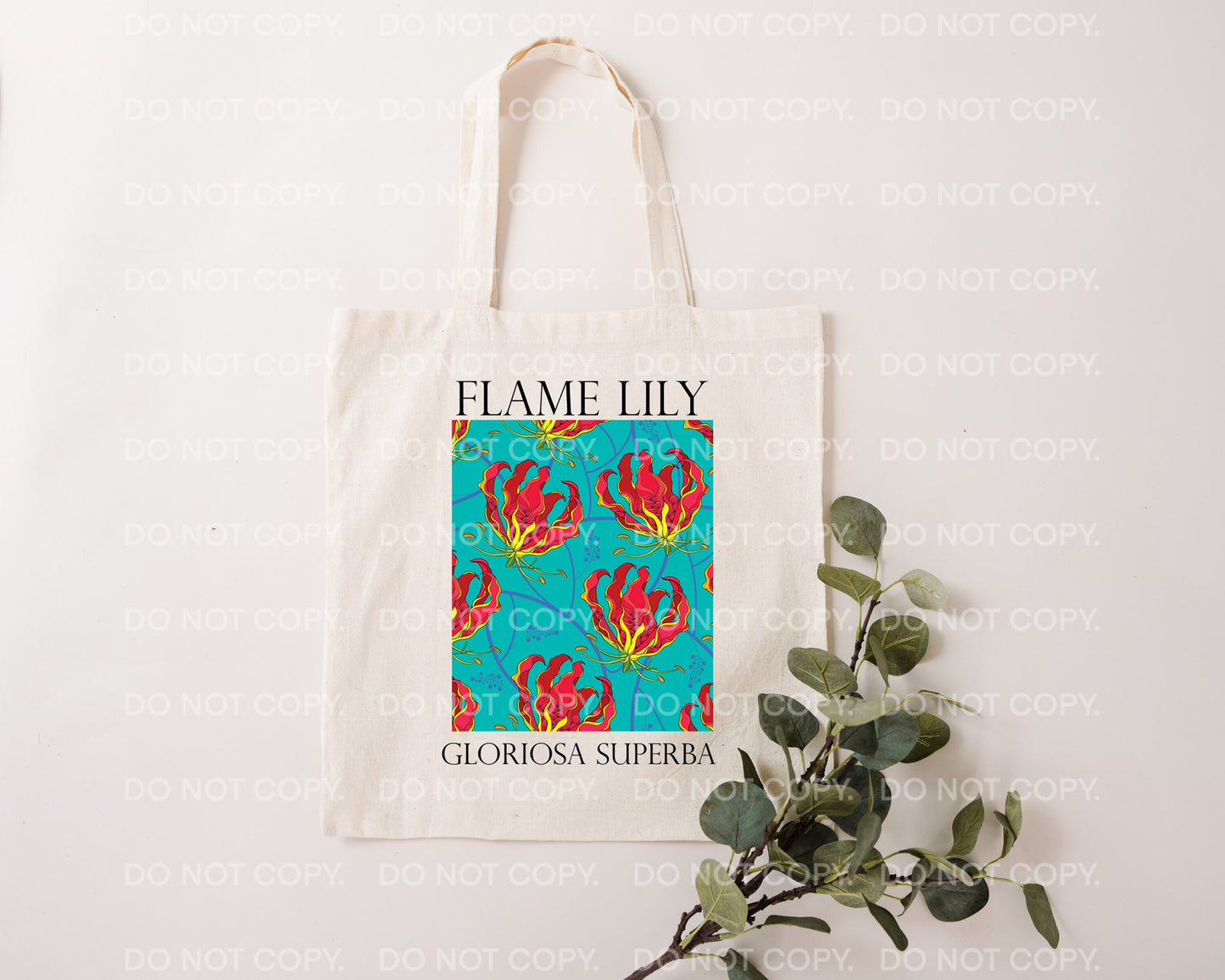 Flame Lily Tote Bag Zimbabwe South Africa Gloriosa Superba Floral reusable Bag Gift