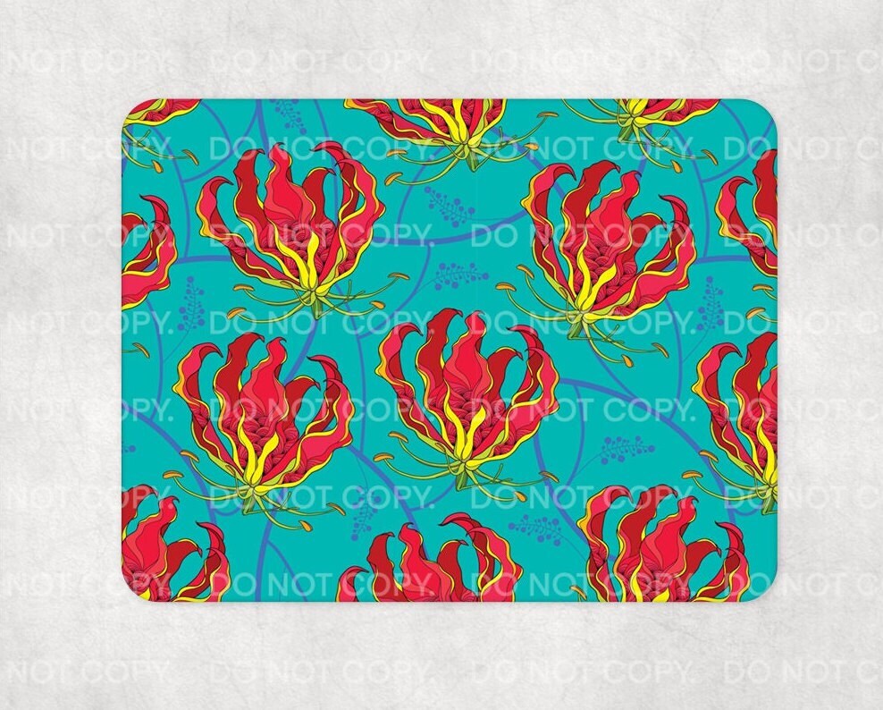 Placemat Flame Lily Gloriosa Superba  Zimbabwean flower South Africa Zimbabwe floral Botanical Gift Home decoration individual Table Mat