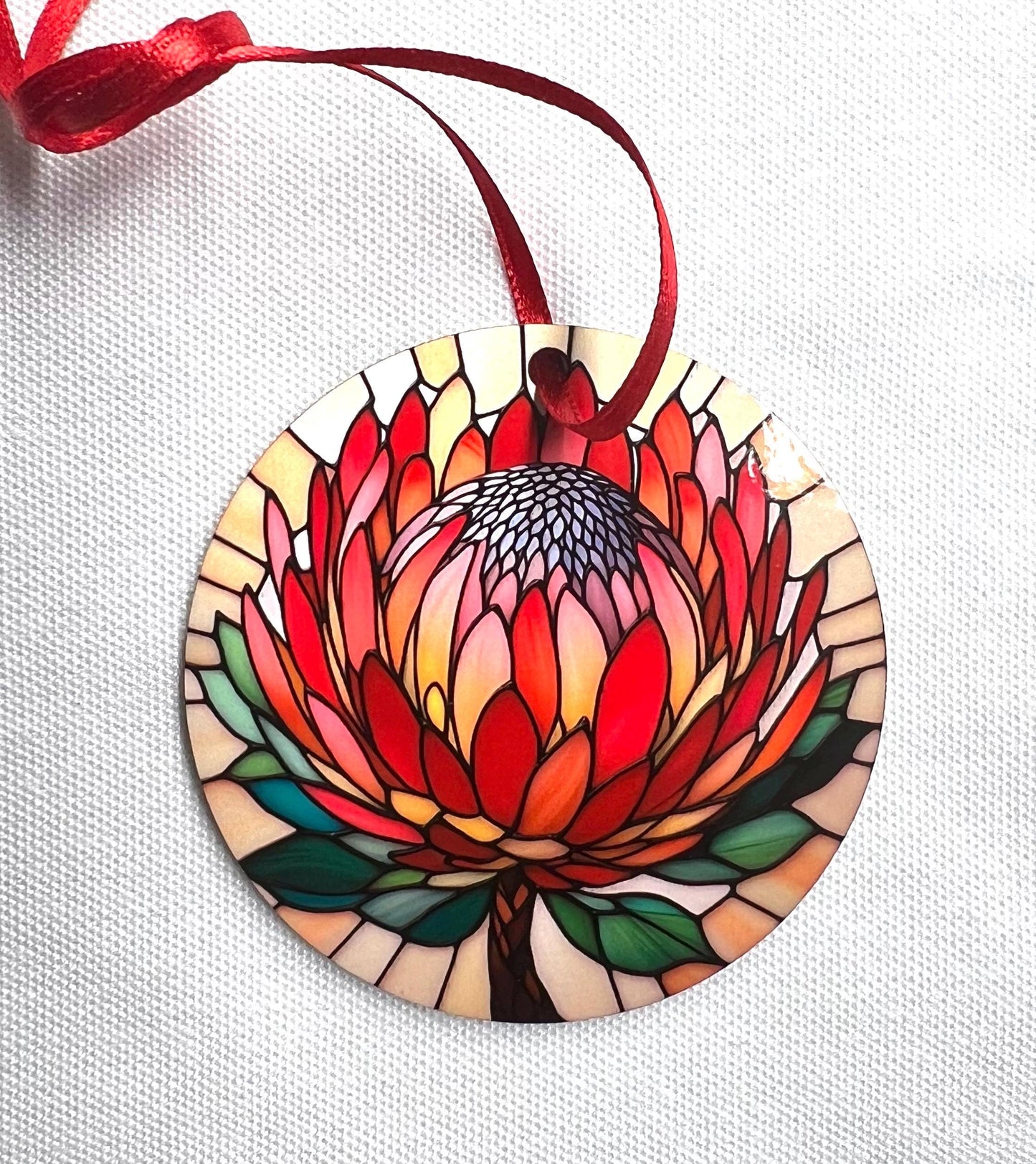 Christmas Protea South African Decoration Hanging Ornament Bauble Xmas Holiday Secret Santa Stocking Filler New Home Gift Family Keepsake