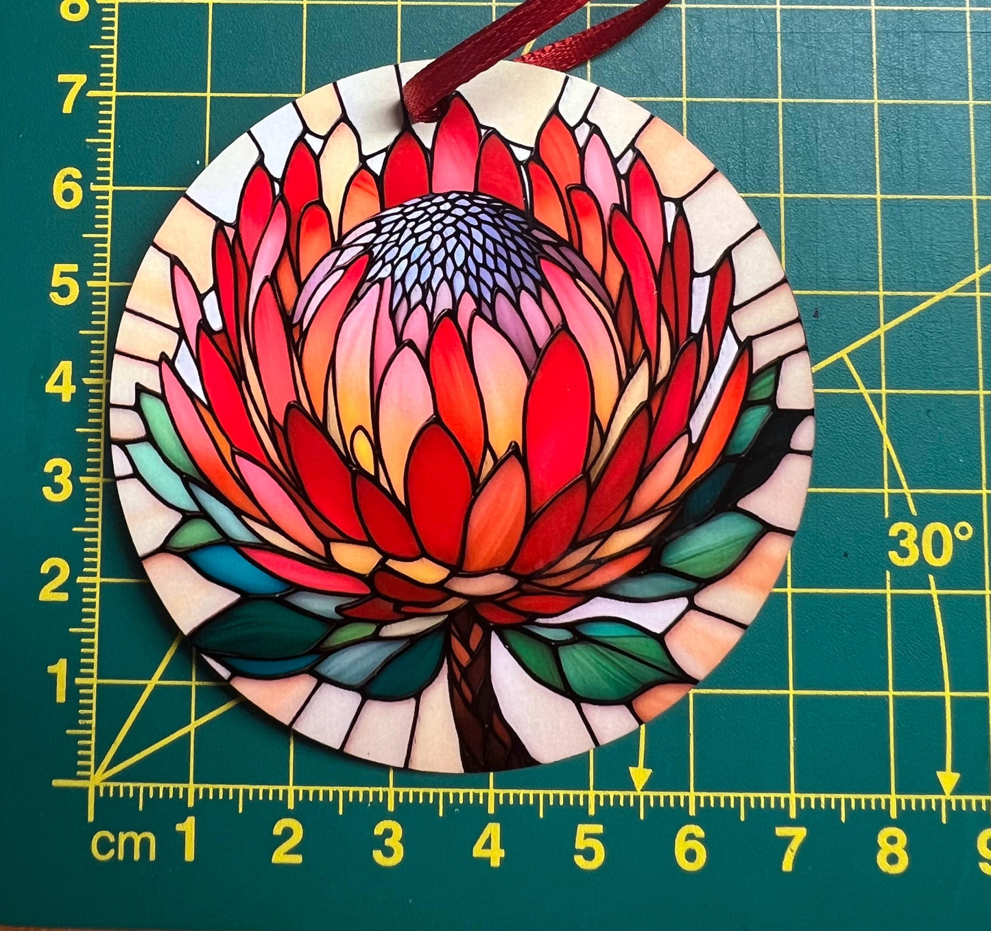 Christmas Protea South African Decoration Hanging Ornament Bauble Xmas Holiday Secret Santa Stocking Filler New Home Gift Family Keepsake