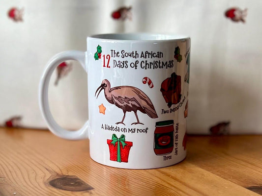 South African 12 Days of Christmas Carol Festive Season Mug Tea Coffee Hot Chocolate Afrikaans House Warming New Home Kitchen Gift Braai BBQ