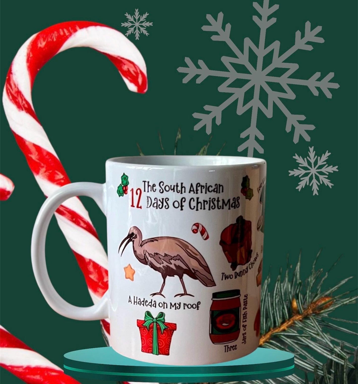 South African 12 Days of Christmas Carol Festive Season Mug Tea Coffee Hot Chocolate Afrikaans House Warming New Home Kitchen Gift Braai BBQ