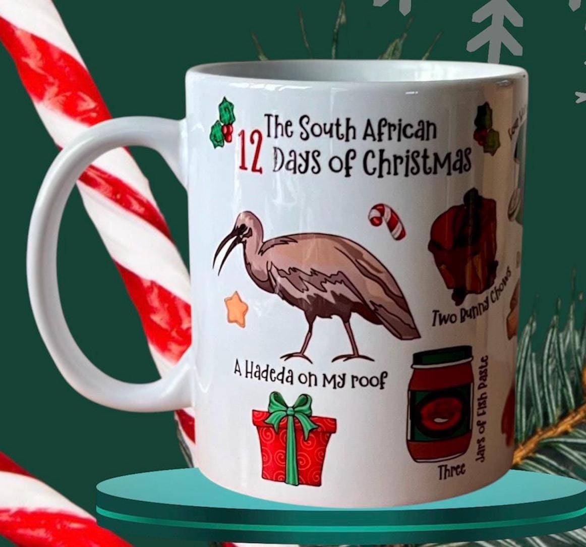 South African 12 Days of Christmas Carol Festive Season Mug Tea Coffee Hot Chocolate Afrikaans House Warming New Home Kitchen Gift Braai BBQ