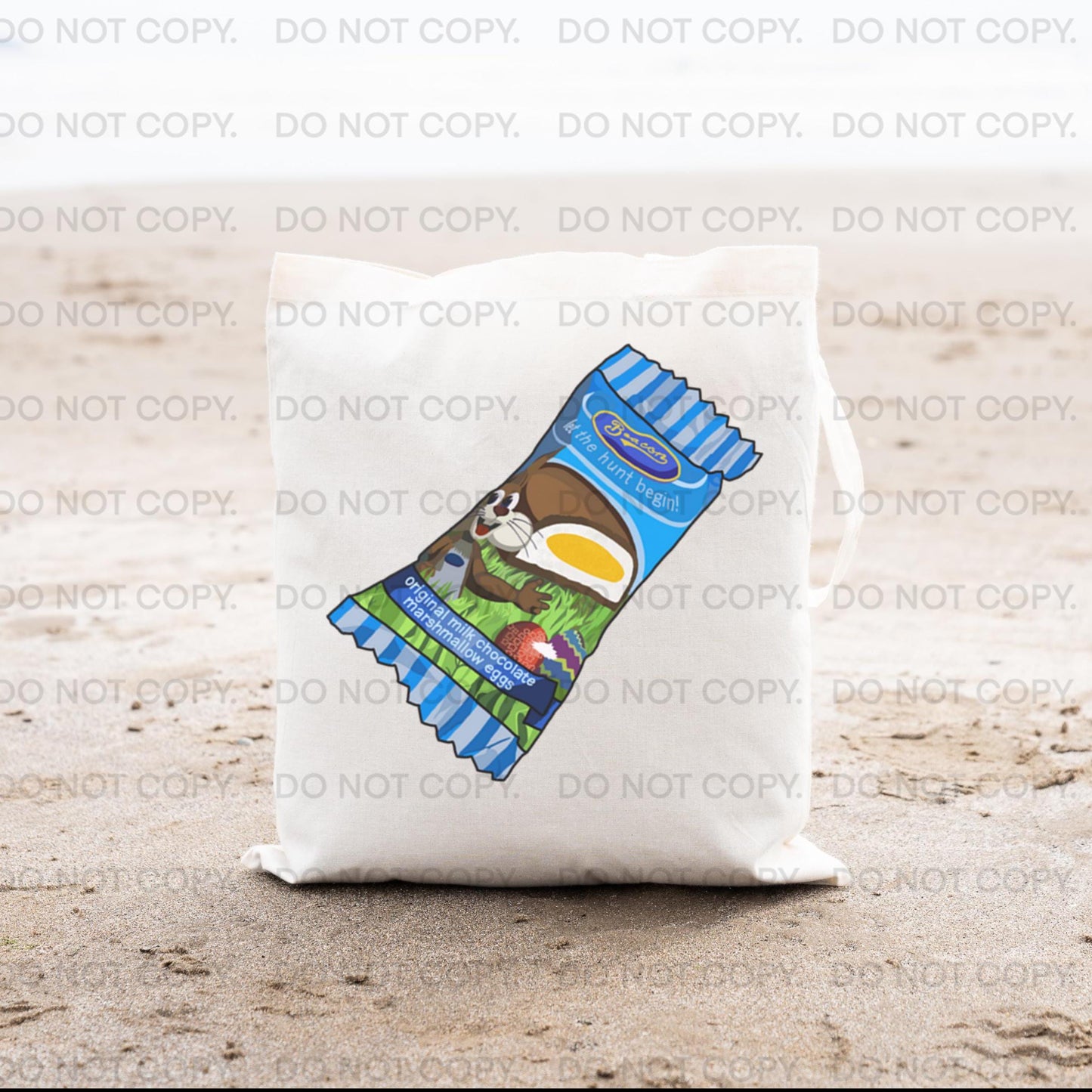 Easter Tote Bag South African Chocolate Marshmallow Sweet Egg Art Gift Spring Basket Reusable Eco friendly