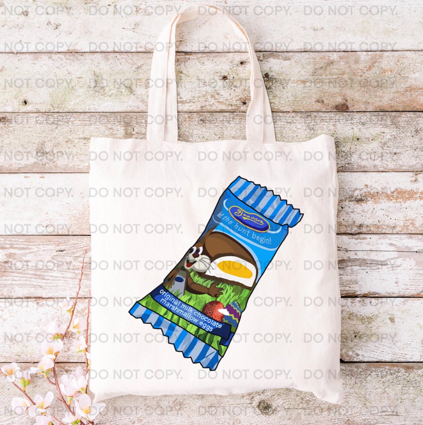 Easter Tote Bag South African Chocolate Marshmallow Sweet Egg Art Gift Spring Basket Reusable Eco friendly