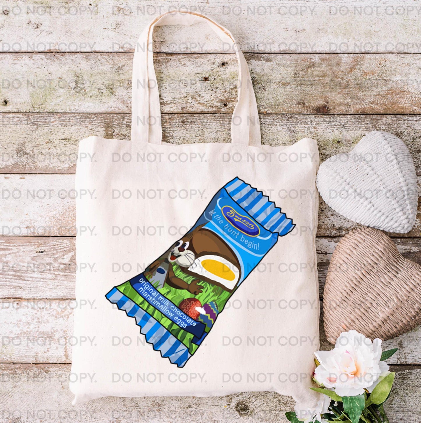 Easter Tote Bag South African Chocolate Marshmallow Sweet Egg Art Gift Spring Basket Reusable Eco friendly