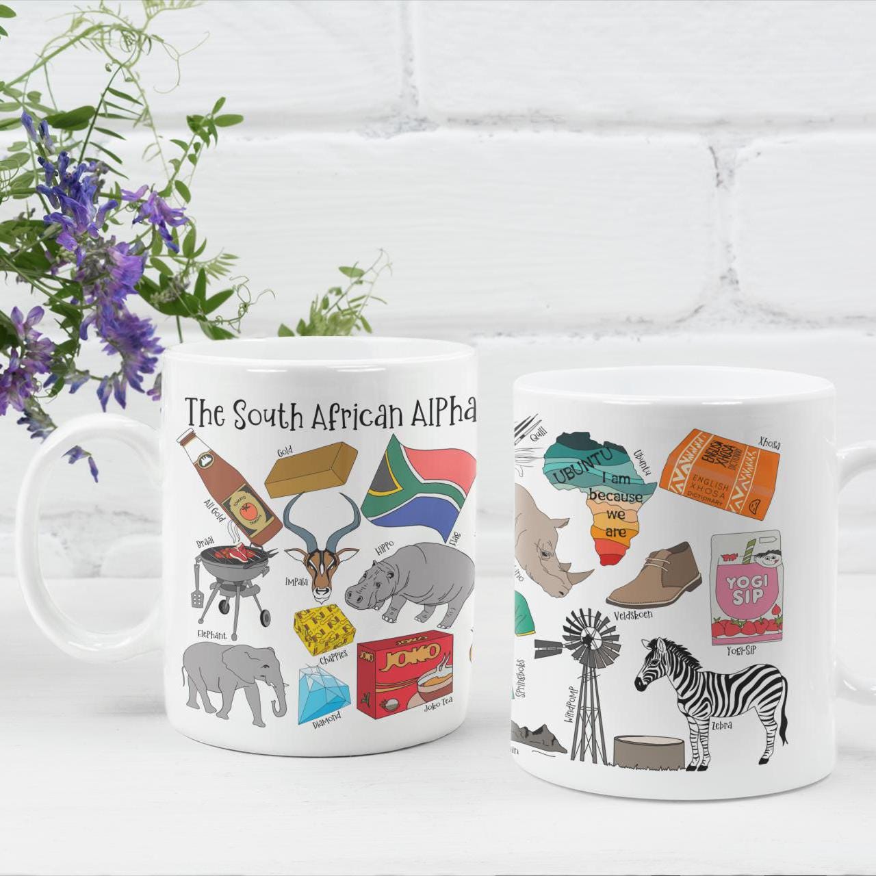 South African Alphabet Mug Tea Coffee Hot Chocolate Afrikaans House Warming New Home Kitchen Gift Braai BBQ