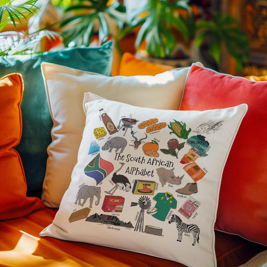 South African Alphabet Cushion Pillow New Home Decor Gift for Father’s Day Mother’s Day Flag