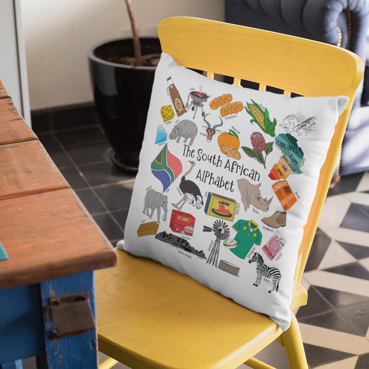 South African Alphabet Cushion Pillow New Home Decor Gift for Father’s Day Mother’s Day Flag