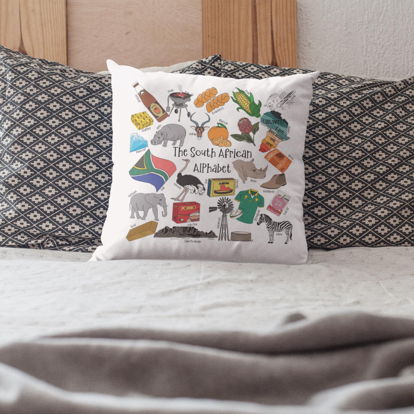 South African Alphabet Cushion Pillow New Home Decor Gift for Father’s Day Mother’s Day Flag