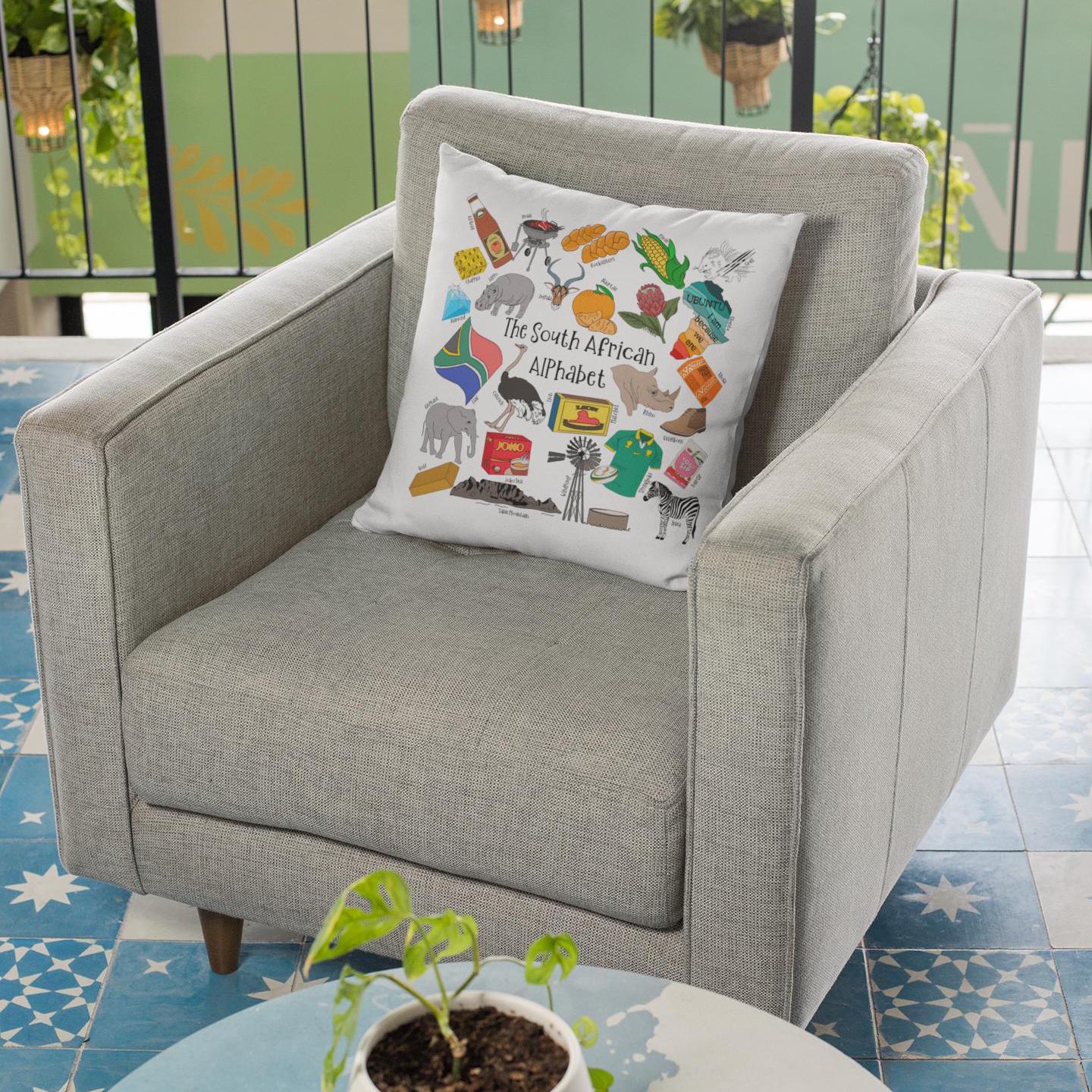 South African Alphabet Cushion Pillow New Home Decor Gift for Father’s Day Mother’s Day Flag