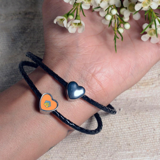 Bali flag heart shaped bracelet stainless steel charm bead Personalised charm Add on Large hole bead Valentine’s gift for mom mum CHARM ONLY