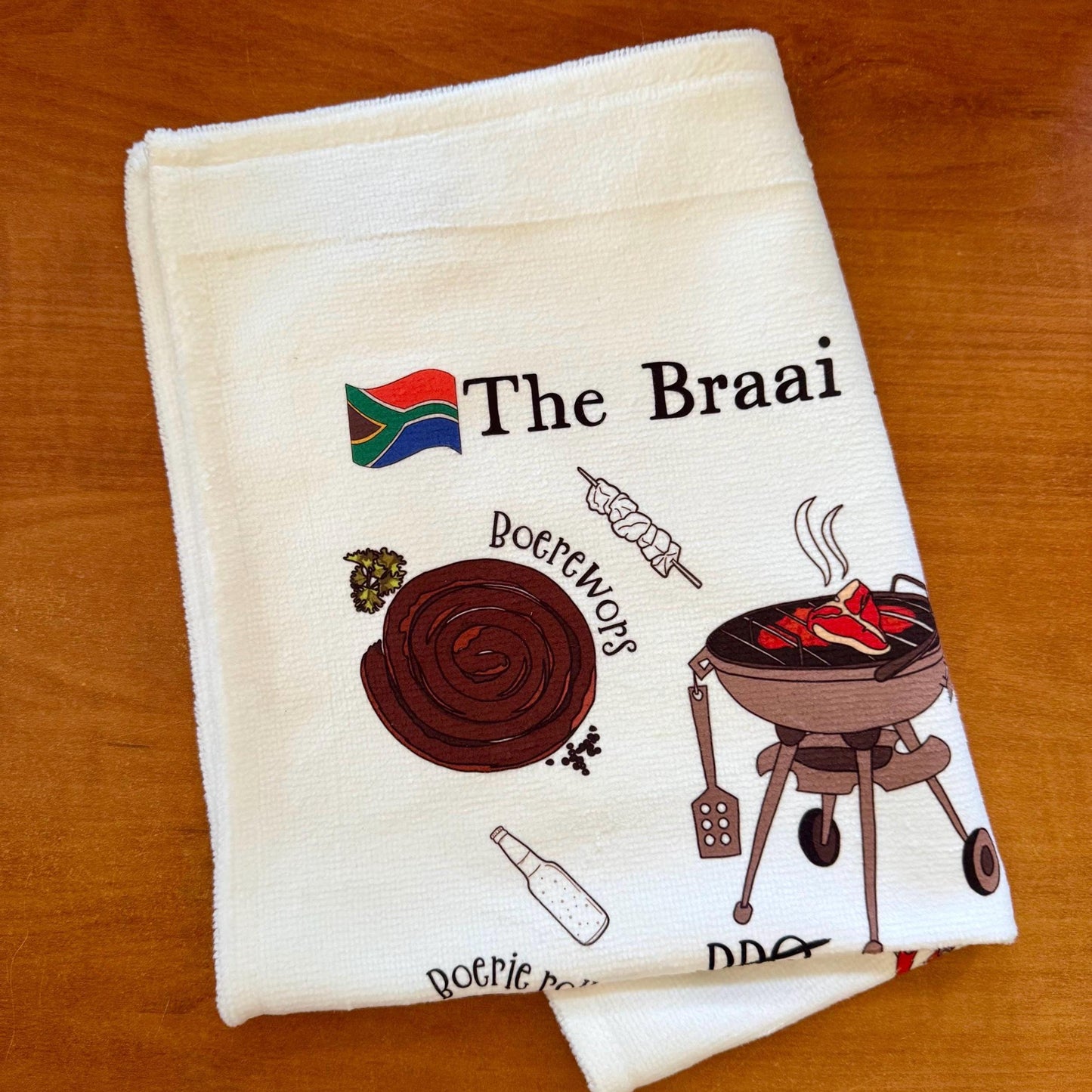 South African Braai Master Potjie Tea towel Unique Afrikaans Bar Hand Dish Cloth Father's Day New Home Decoration Kitchen gift bbq outdoors
