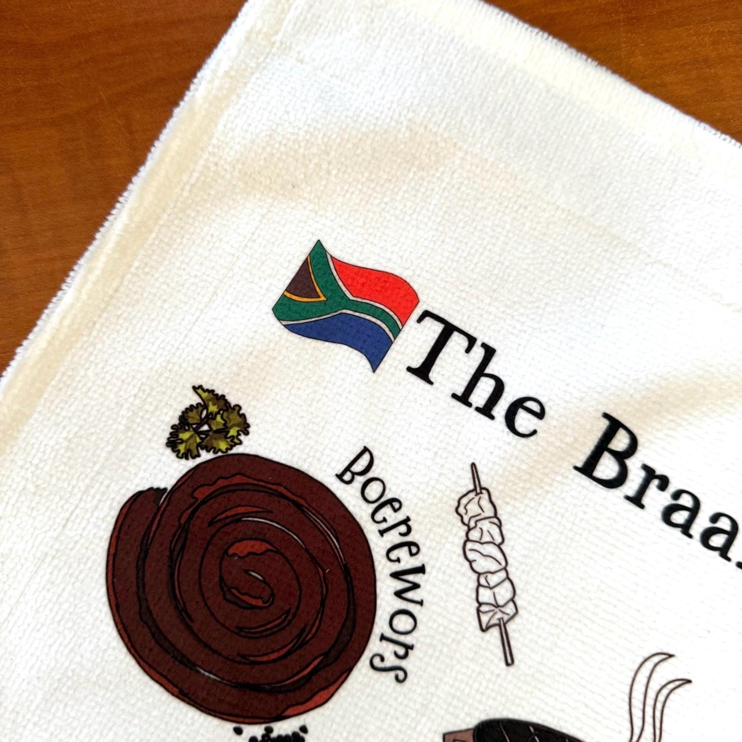 South African Braai Master Potjie Tea towel Unique Afrikaans Bar Hand Dish Cloth Father's Day New Home Decoration Kitchen gift bbq outdoors