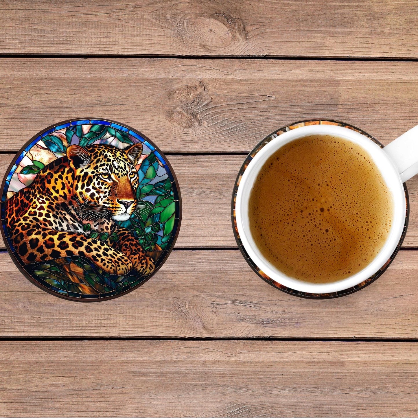 Safari Animals Coasters, South African Big Five, Tea Coffee Table Mats Set of Five