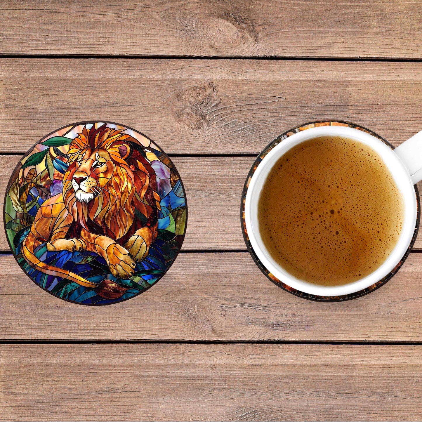 Safari Animals Coasters, South African Big Five, Tea Coffee Table Mats Set of Five