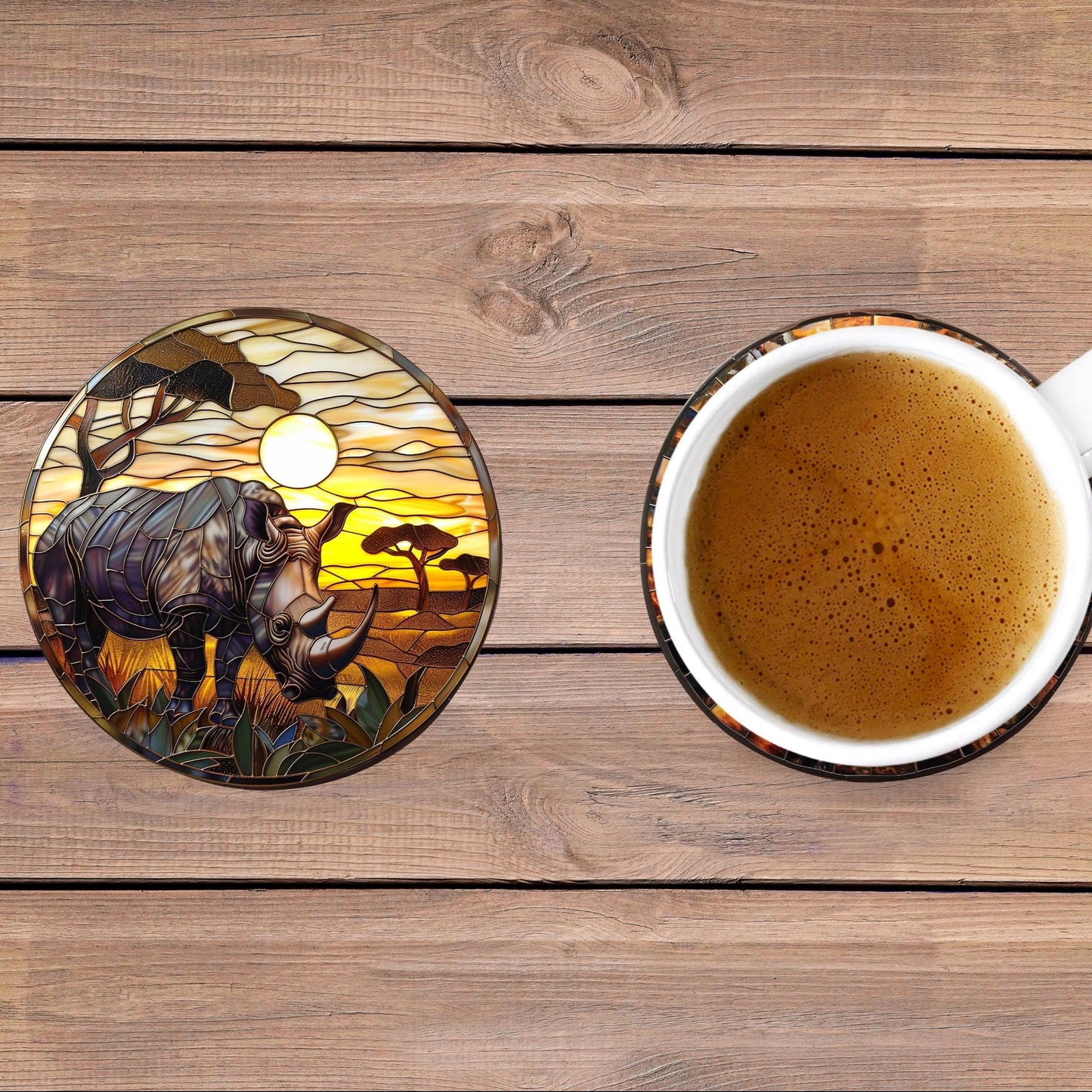 Safari Animals Coasters, South African Big Five, Tea Coffee Table Mats Set of Five