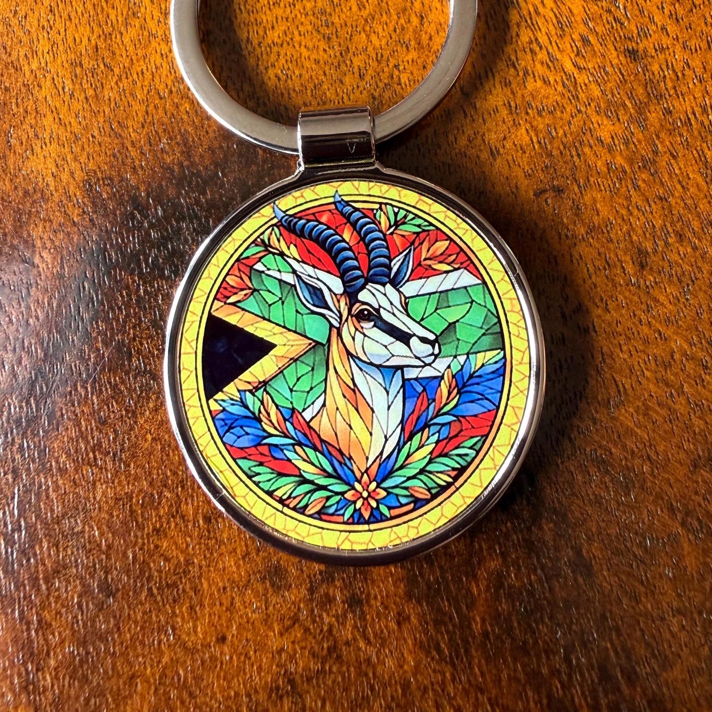 South Africa Springbok Flag Keyring Key Chain