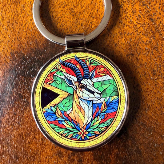 South Africa Springbok Flag Keyring Key Chain