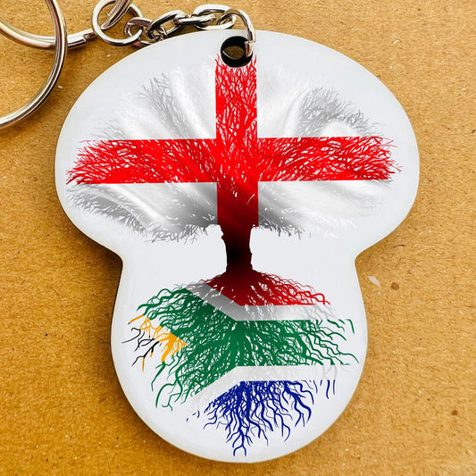South African flag St George's Cross England keyring keychain heritage roots New home housewarming  travel christmas gift personalised
