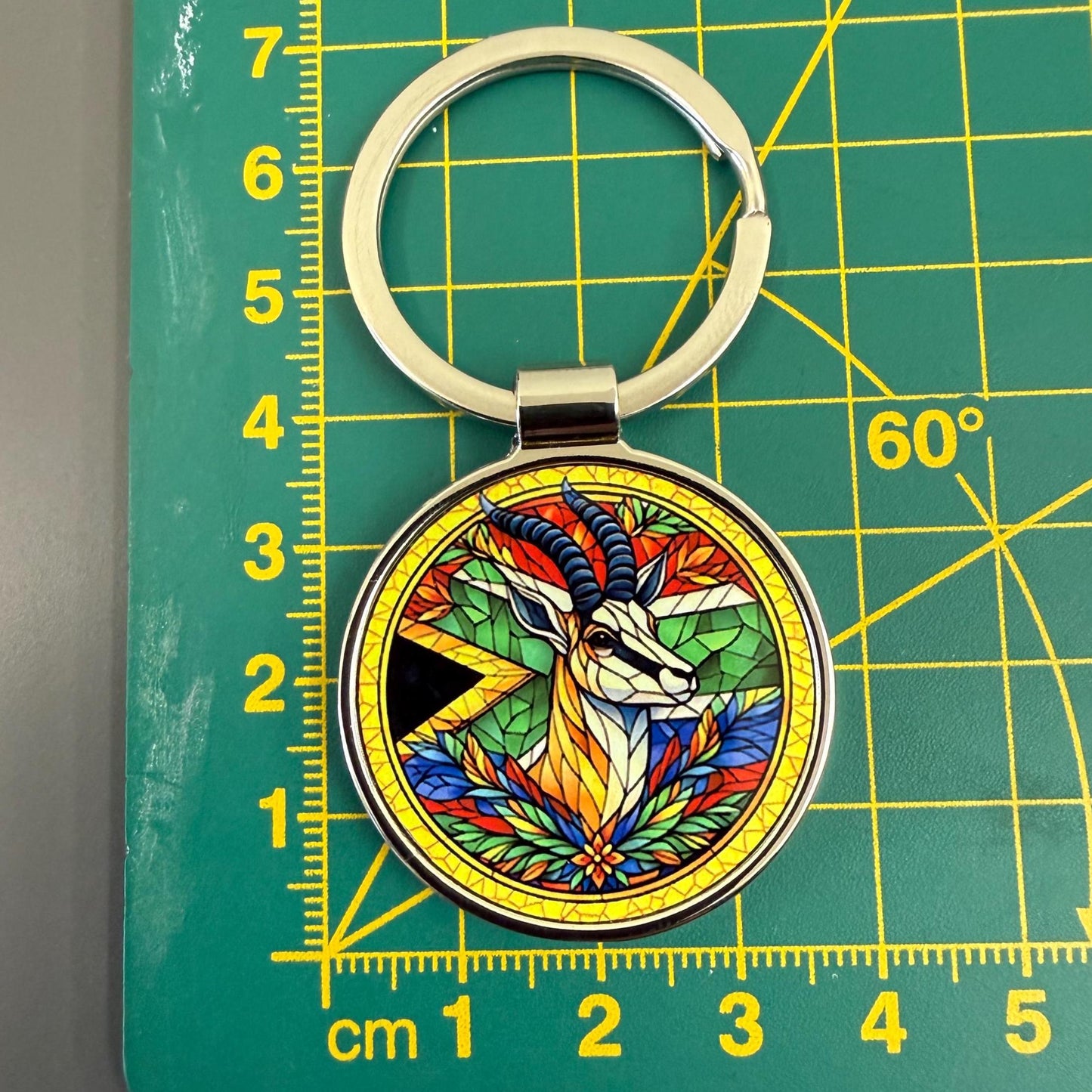 South Africa Springbok Flag Keyring Key Chain
